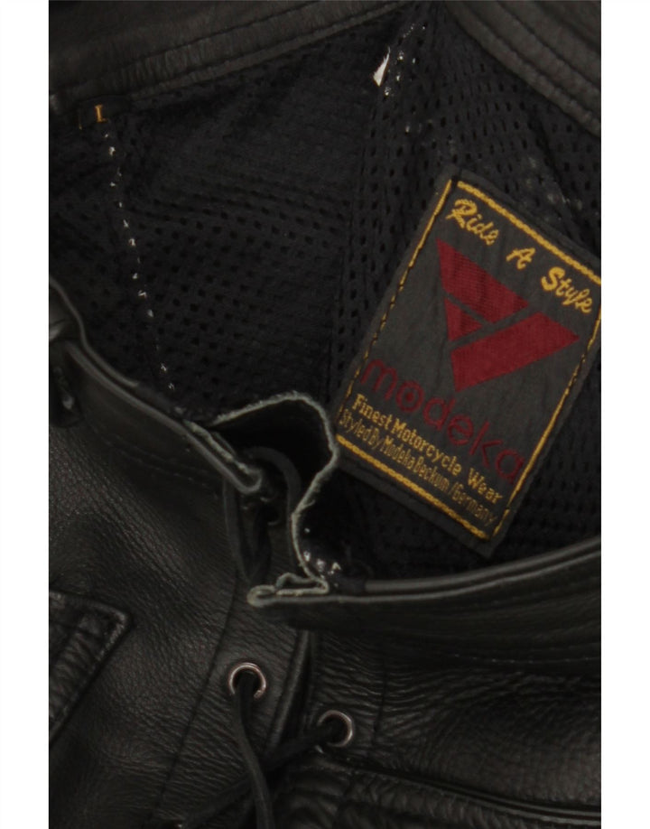 MODEKA Женские кожаные мотобрюки большие W30 L31 черные
