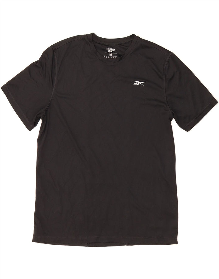 REEBOK Womens T-Shirt Top UK 14 Medium Black Polyester Vintage Reebok and Second-Hand Reebok from Messina Hembry 