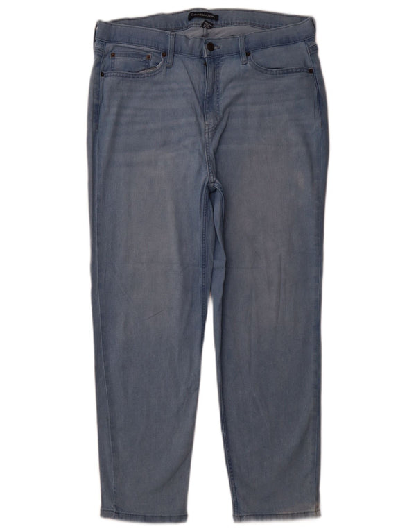 Женские укороченные джинсы Calvin Klein Slim, размер США 16, большие размеры W33 L26, синий хлопок