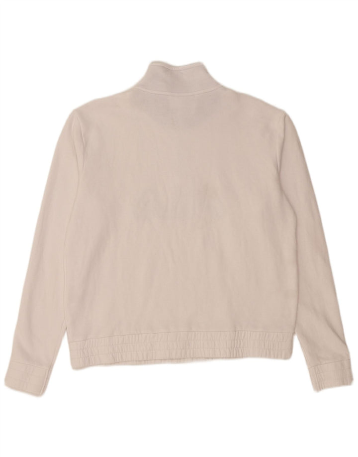 Женский свитер FILA на молнии с рисунком, британский размер 16, большой белый хлопок