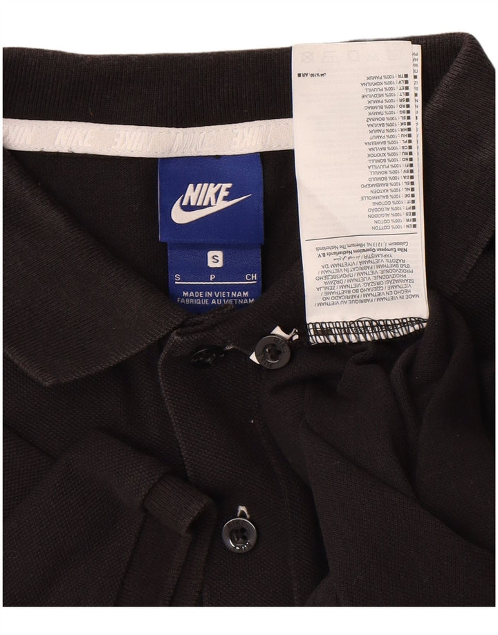 Мужская рубашка-поло NIKE, маленькая черная, хлопковая