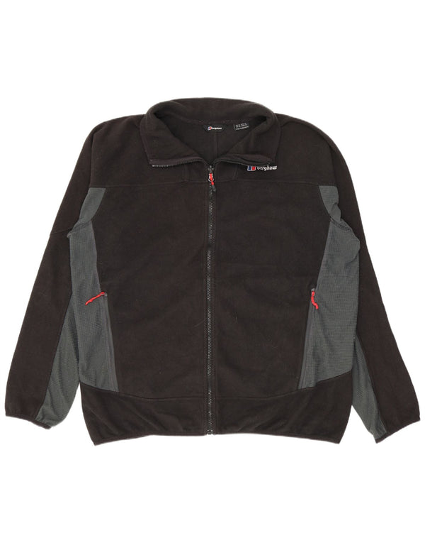 Мужская флисовая куртка Berghaus UK 42 XL, черная, полиэстер с цветными блоками