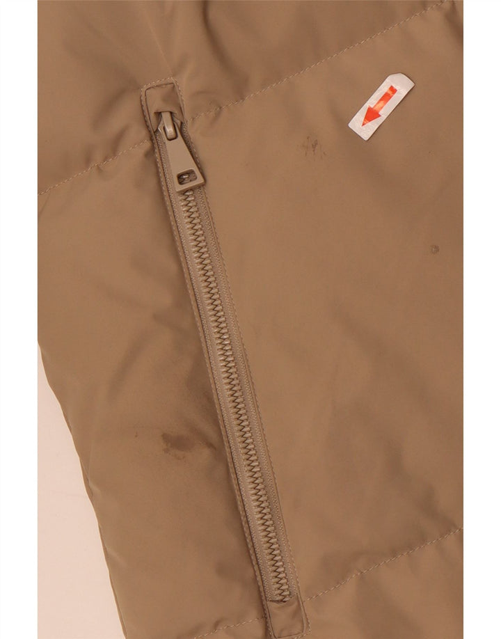 Massimo Dutti Женская утепленная куртка оверсайз с капюшоном UK 6 XS Бежевый полиэстер