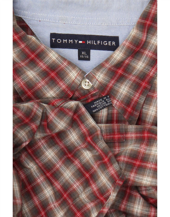 Tommy Hilfiger Мужская рубашка XL в красную клетку из хлопка