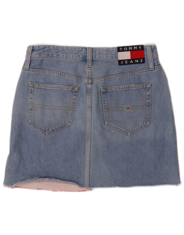 Женская джинсовая мини-юбка Tommy Hilfiger W27, маленькая синяя, хлопок с цветными блоками
