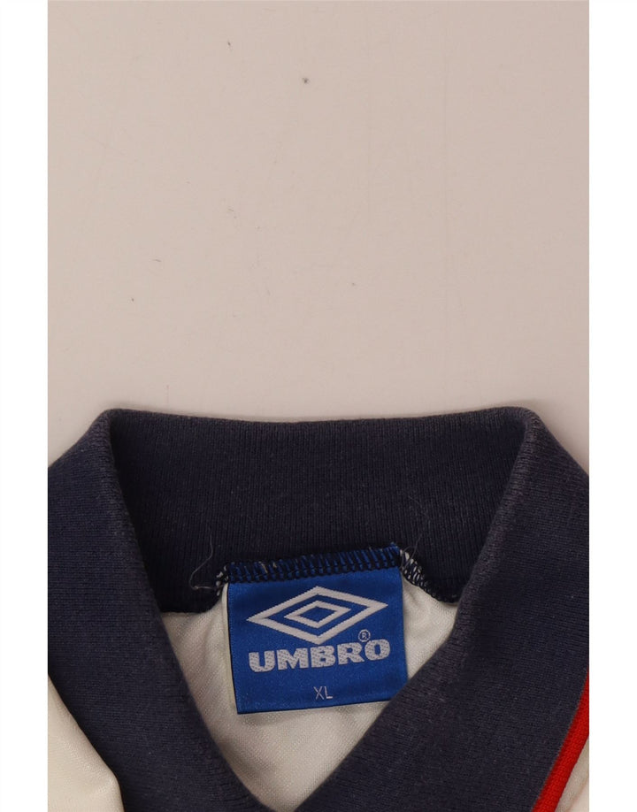 UMBRO Мужская Англия 1993-1994 Домашняя рубашка-поло с графическим рисунком XL, белый полиэстер