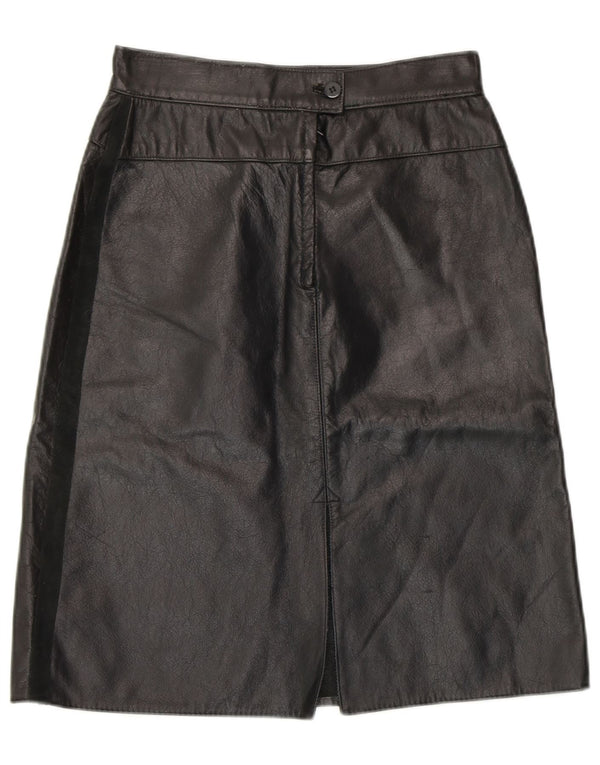 Юбка женская кожаная VINTAGE W26, маленькая, черная