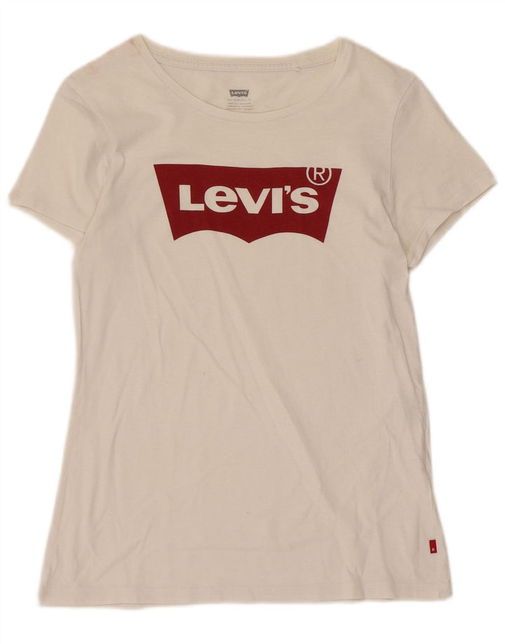 Женская футболка с рисунком Levi's Top UK 10, маленькая белая