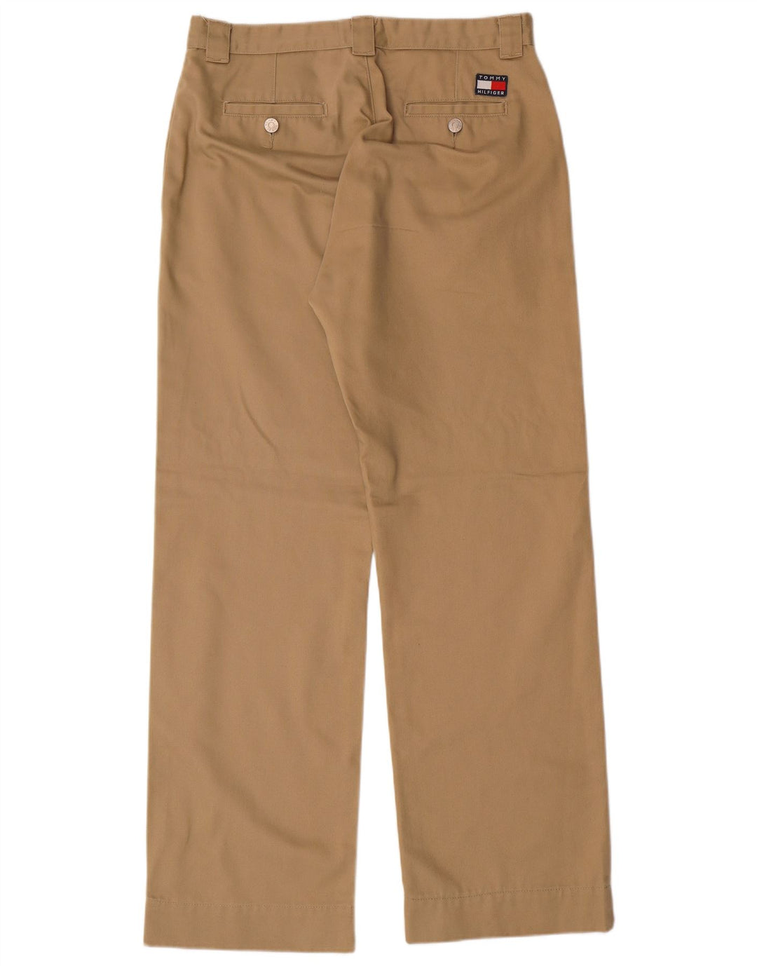 TOMMY HILFIGER Mens Straight Chino Trousers W32 L32 Beige Polyester