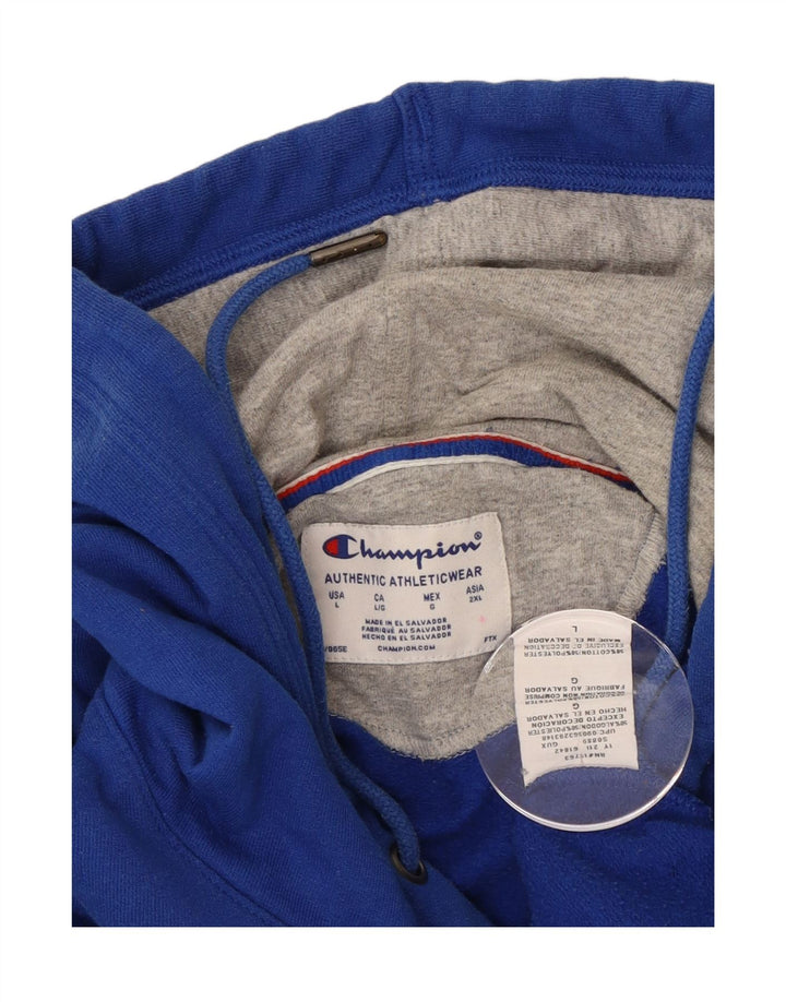 CHAMPION Mens Hoodie Jumper Large Blue Polyester