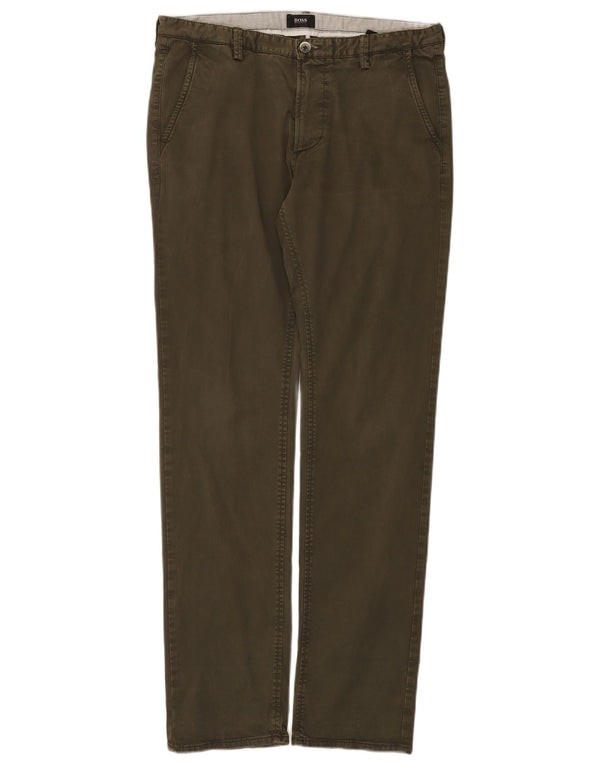 Мужские брюки-чиносы Hugo Boss IT 48 Medium W32 L32 Хаки Хлопок