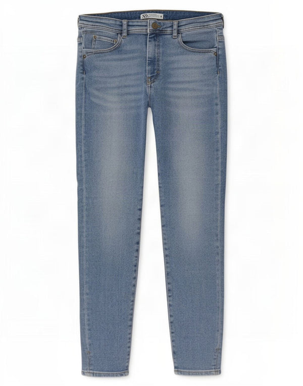 Женские узкие джинсы Zara EU 42, большие W32 L27, синие, хлопок