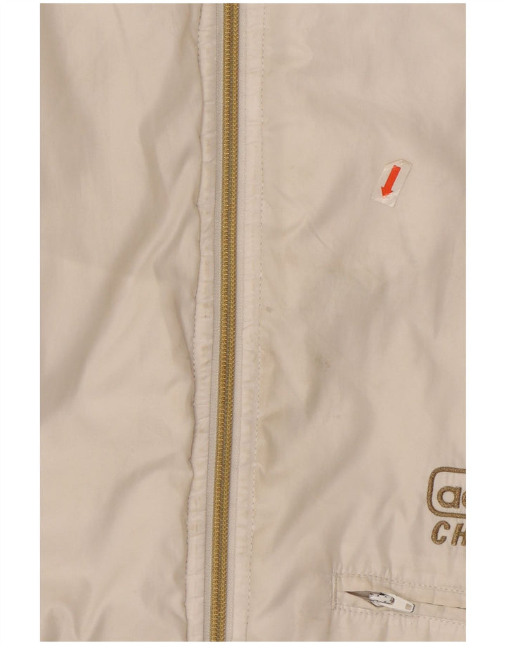 Мужская куртка-бомбер Adidas с капюшоном UK 40, большая белая