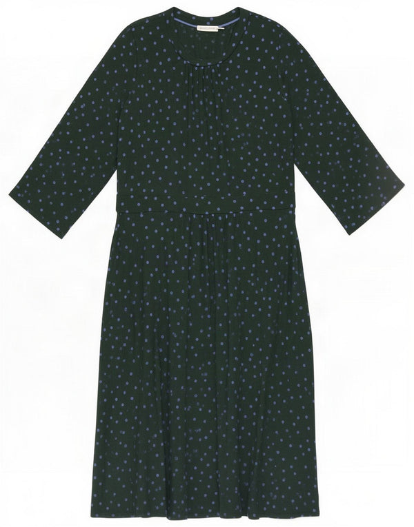 Boden Женское платье А-силуэта с рукавом 3/4 UK 22 3XL Зеленая вискоза в горошек