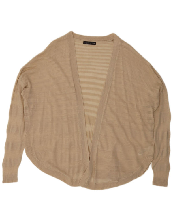 MARKS & SPENCER Womens Oversized Cardigan Sweater UK 18 XL Beige Striped