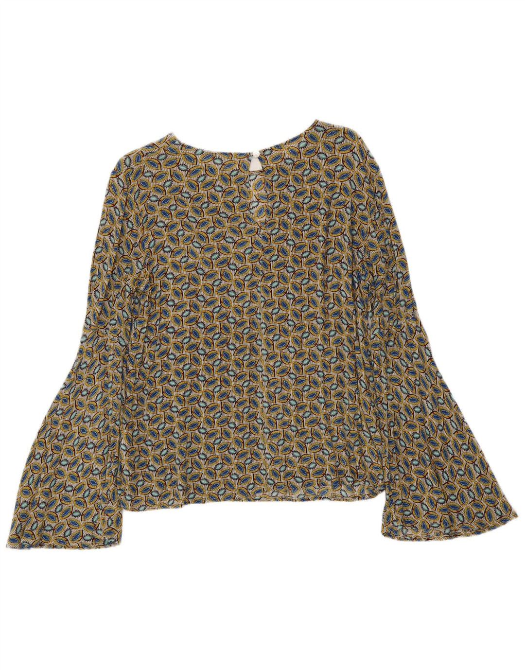 BENETTON Женская блузка с абстрактным узором, топ UK 14, средний разноцветный