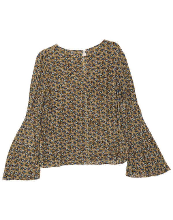 BENETTON Женская блузка с абстрактным узором, топ UK 14, средний разноцветный