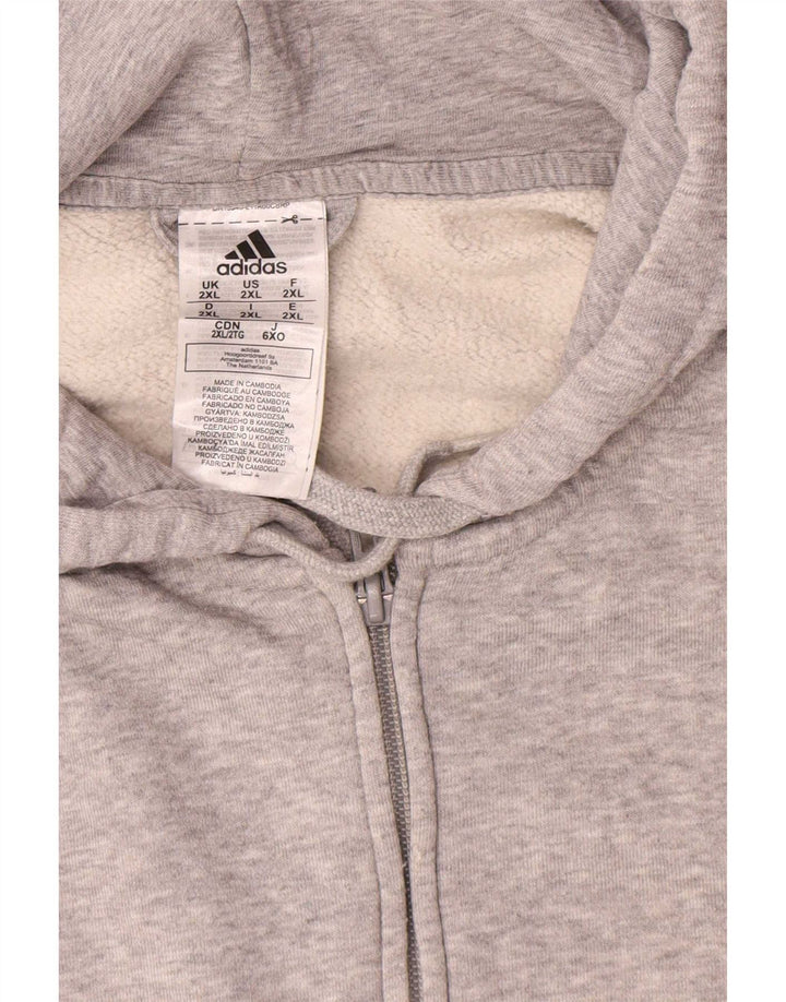 Adidas Мужской свитер с капюшоном на молнии 2XL Серый
