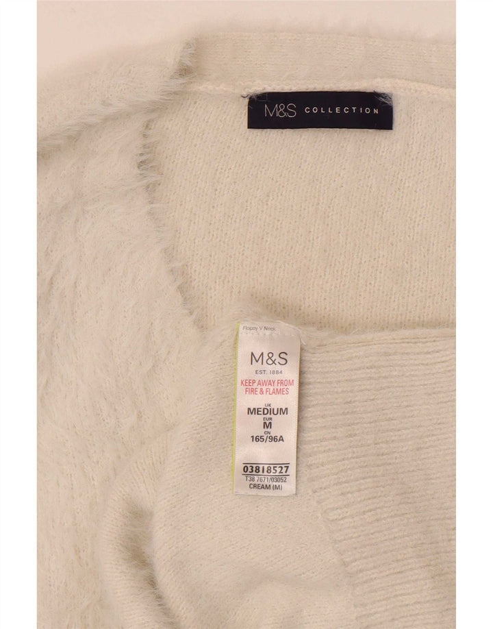 Женский джемпер с v-образным вырезом Marks & Spencer UK 12, средний, белый