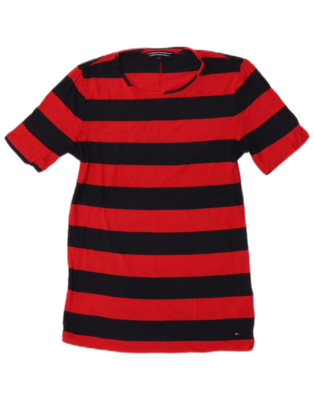 Женская футболка Tommy Hilfiger Top UK 12, средний красный в полоску