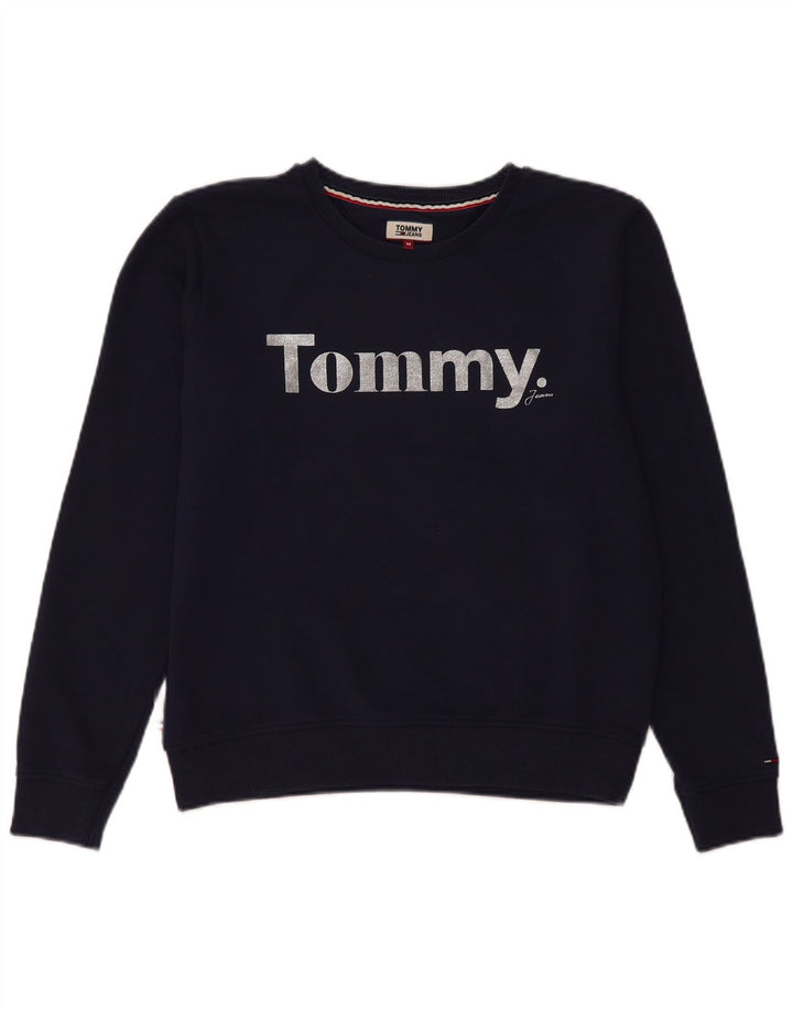 Женский свитер с рисунком Tommy Hilfiger UK 14, средний, темно-синий
