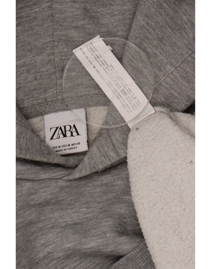 Мужской джемпер с капюшоном Zara, средний серый полиэстер