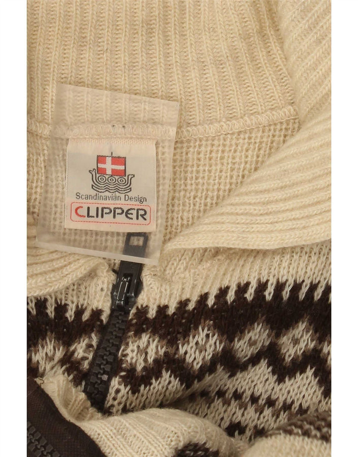 Мужской кардиган Clipper IT 54 XL Off White Fair Isle Wool