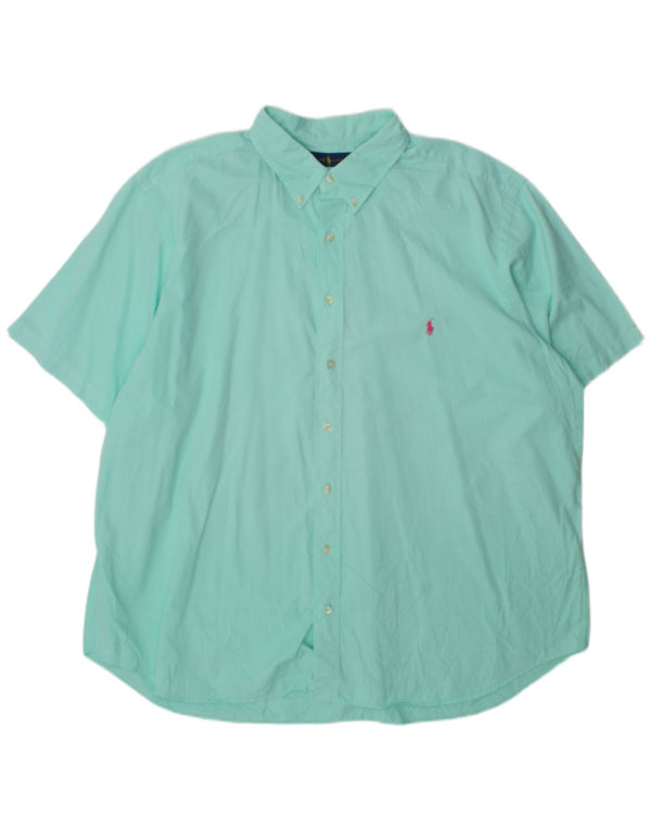 Мужская рубашка с коротким рукавом Ralph Lauren 3XL Бирюзовый