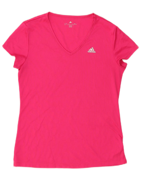 Женская футболка Adidas Climalite Top UK 12/14, средний розовый полиэстер