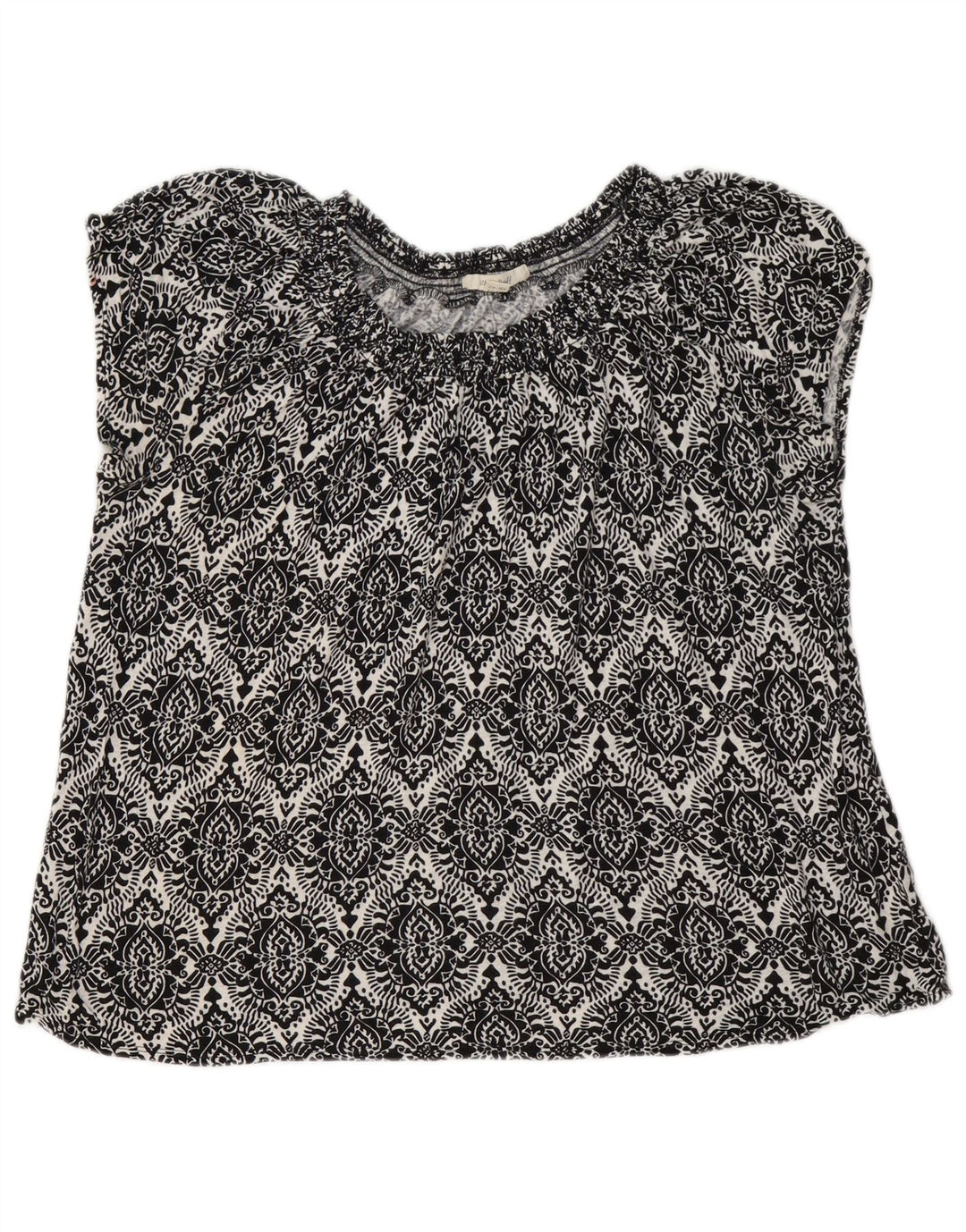 Женская блузка White Stuff UK 14, большой черный лен с узором пейсли