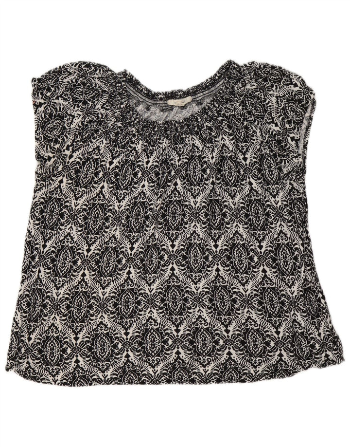Женская блузка White Stuff UK 14, большой черный лен с узором пейсли