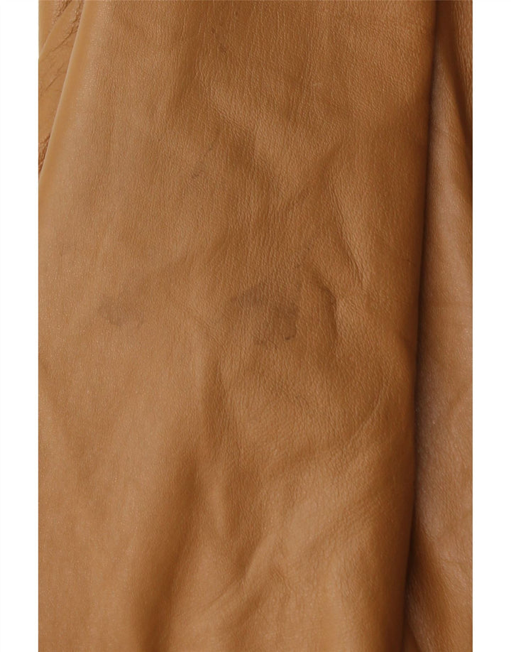 MORESCHI Womens Leather Jacket IT 46 Large Brown Leather