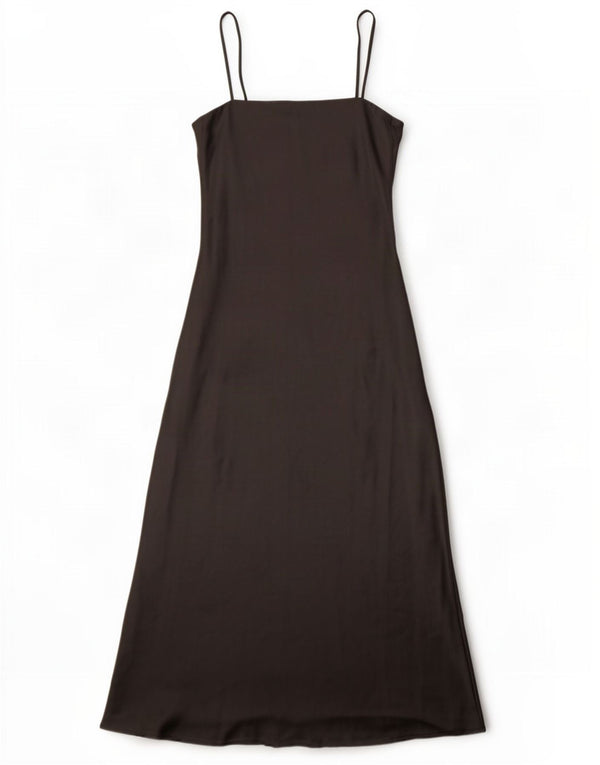 Zara Womens Maxi Slip Dress UK 10 Small Black Polyester