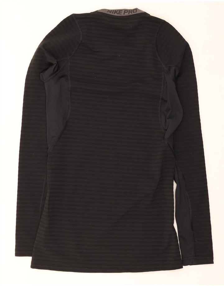 Мужской топ Nike Dri Fit с длинным рукавом, маленький черный полиэстер