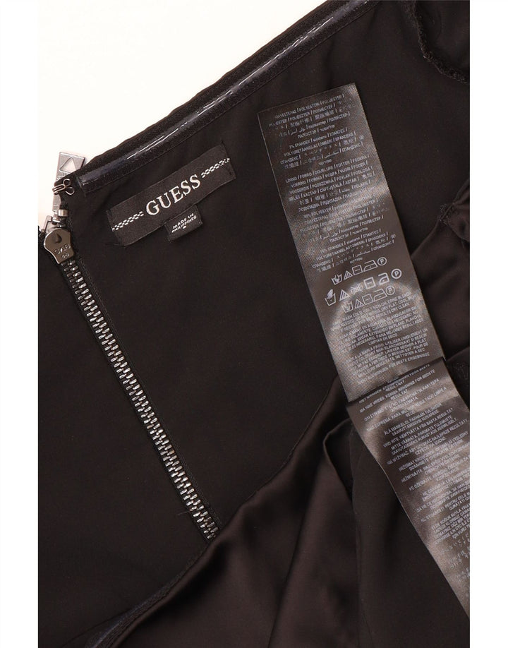 Guess Женское облегающее платье с открытыми плечами UK 8, маленькое черное полиэстер