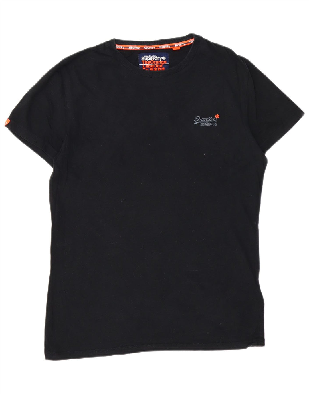 SUPERDRY Мужская футболка из хлопка среднего размера, черная