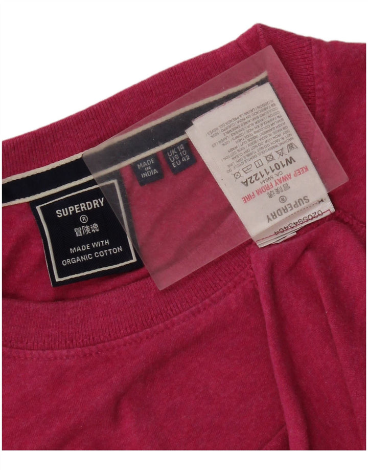 Женская футболка Superdry Top UK 14, большой розовый хлопок