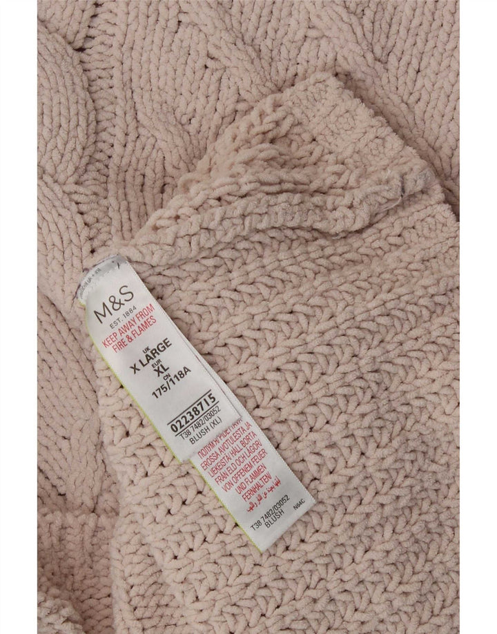 Женский свободный джемпер с высоким воротником Marks & Spencer, Великобритания, 18 XL, бежевый
