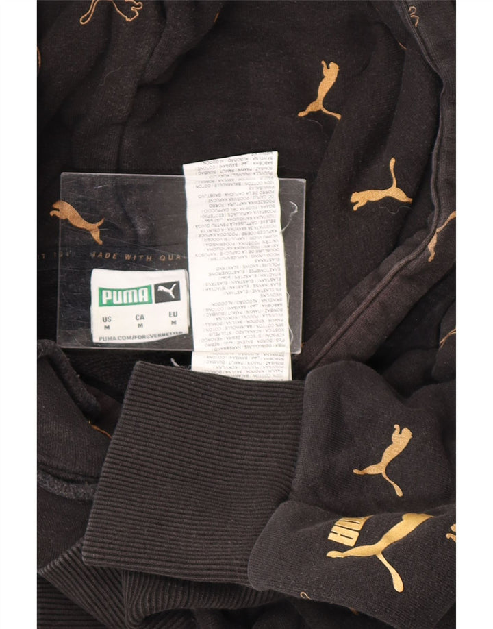 Мужской джемпер с капюшоном PUMA, черный, хлопковый, среднего размера