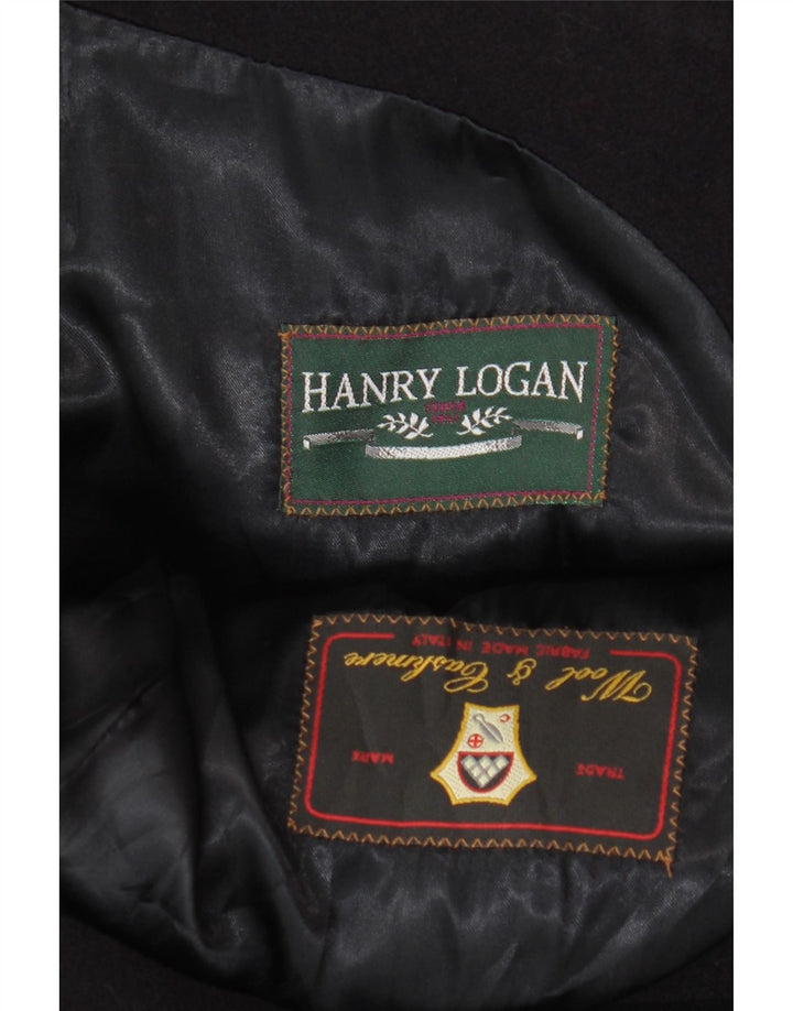 ВИНТАЖНОЕ мужское пальто UK 40, большое темно-синее шерстяное пальто