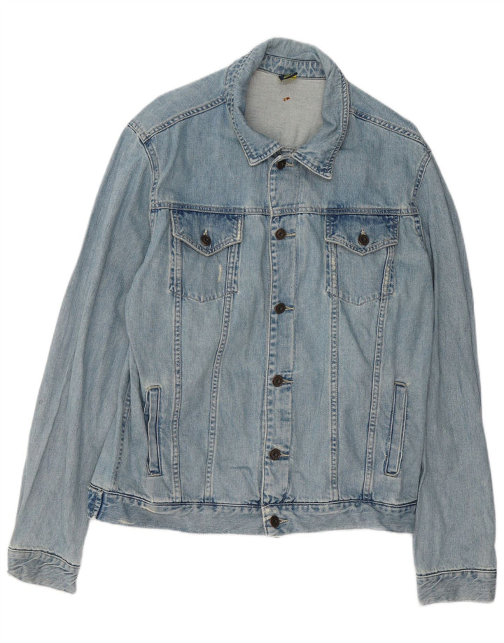 Мужская джинсовая куртка ZARA UK 42 XL, синяя, хлопок