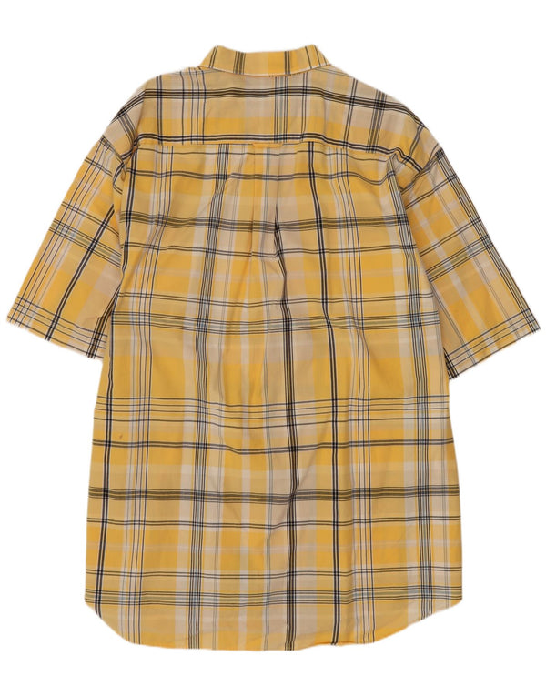 Мужская рубашка Nautica с коротким рукавом XL, желтая клетка, хлопок
