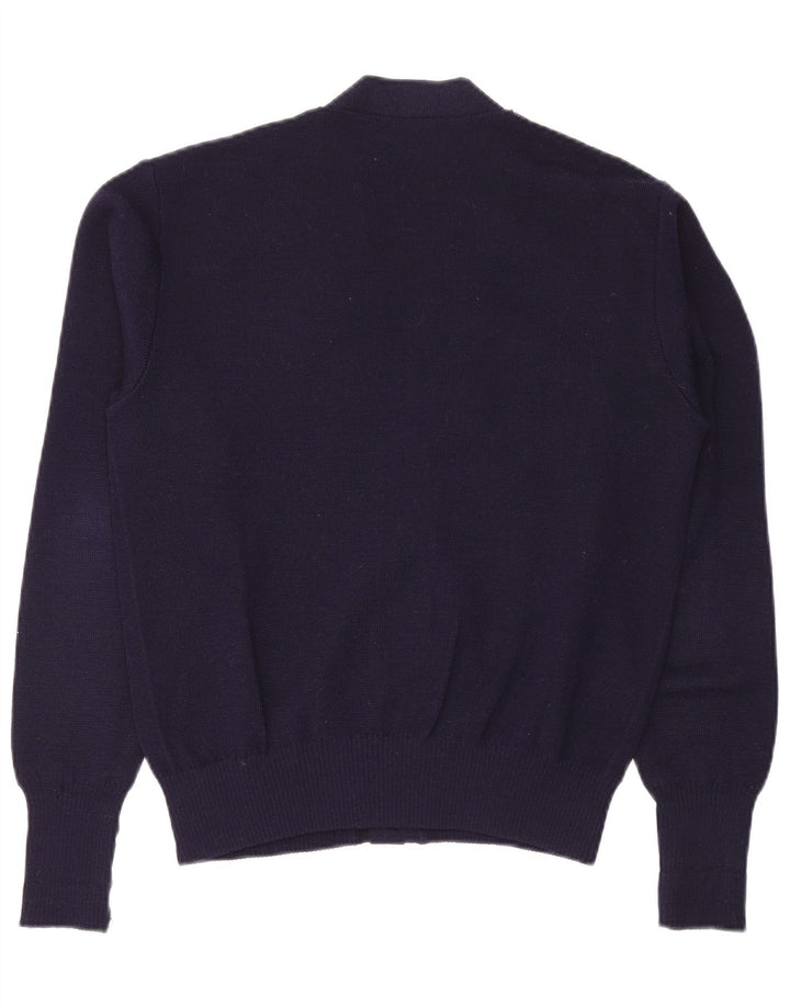 DRALON Womens Cardigan Sweater IT 46 Large Navy Blue Wool