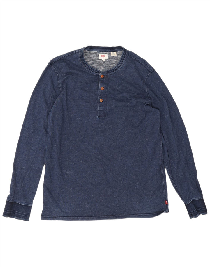 Мужской топ Levi's с длинным рукавом, большой размер, темно-синий, хлопок