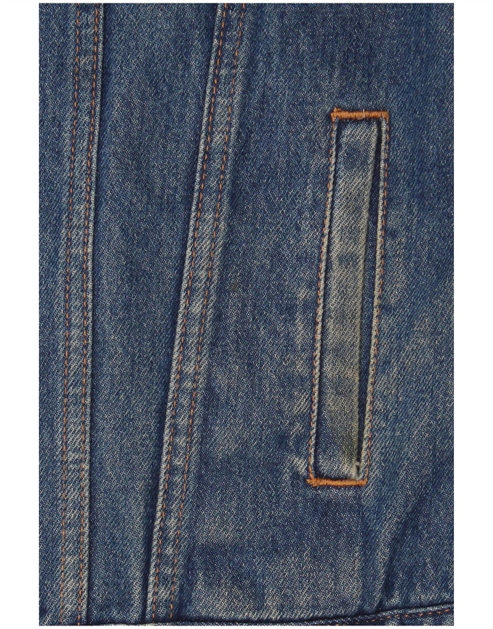 Женская джинсовая куртка из шерпы Levi's UK 14, хлопок среднего синего цвета