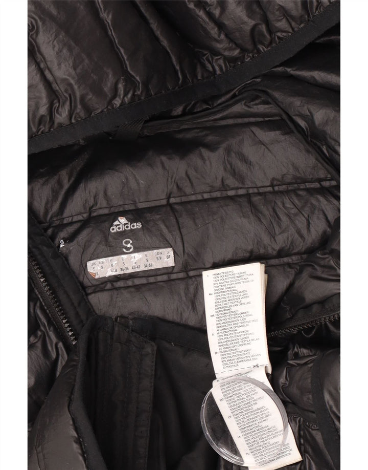 Женская стеганая куртка Adidas с капюшоном UK 8/10, маленькая, черный полиэстер