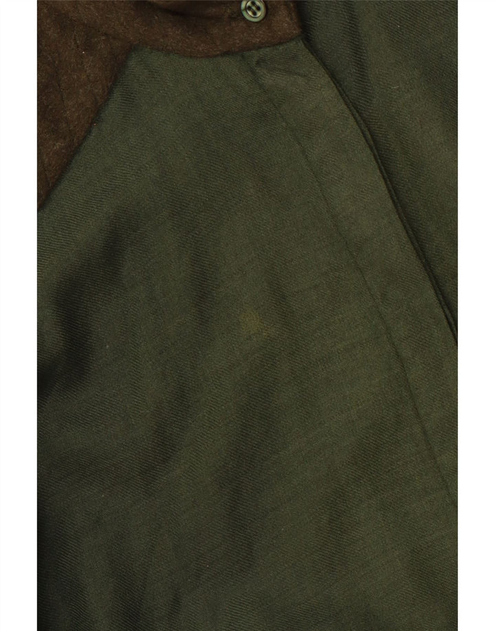 Женская блузка-рубашка в стиле милитари PANCALDI & B UK 14, средний зеленый цвет с цветными блоками