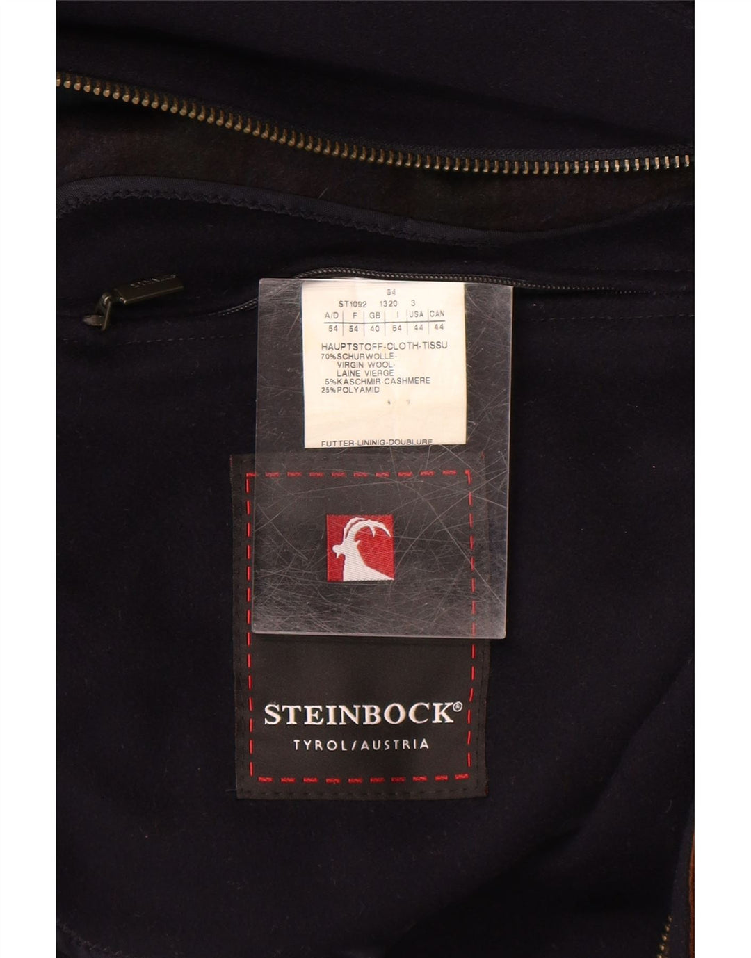 Мужское пальто Steinbock UK 40, большое темно-синее, шерстяное