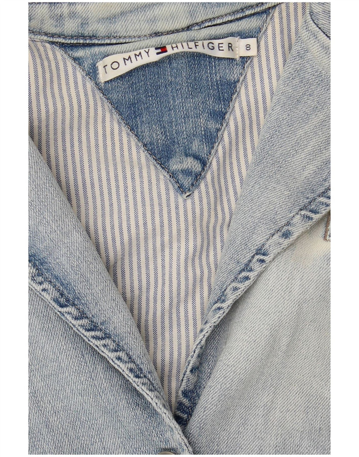 TOMMY HILFIGER Womens 3 Button Denim Blazer Jacket US 8 Medium Blue Cotton
