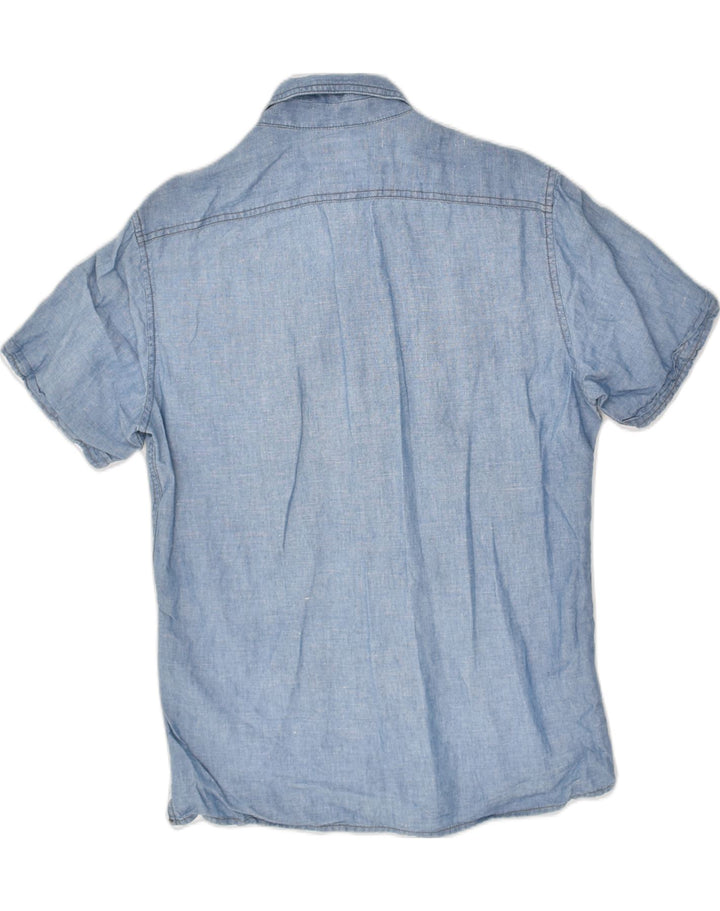 BANANA REPUBLIC Mens Camden Fit Short Sleeve Shirt Small Blue Cotton | Vintage Banana Republic | Thrift | Second-Hand Banana Republic | Used Clothing | Messina Hembry 